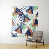 80s Kleur Abstract | Marine Roze Goud Mint 90s Wandkleed (In situ)