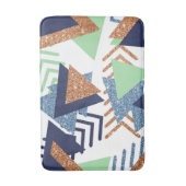 80s Kleur Abstract | Navy Roos Gold Mint 90s Badmat (Voorkant Verticaal)