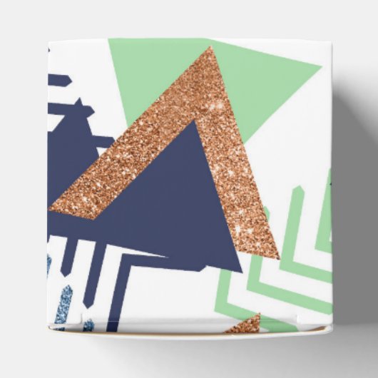 80s Kleur Abstract | Navy Roos Gold Mint 90s Bedankdoosjes (Bovenkant)