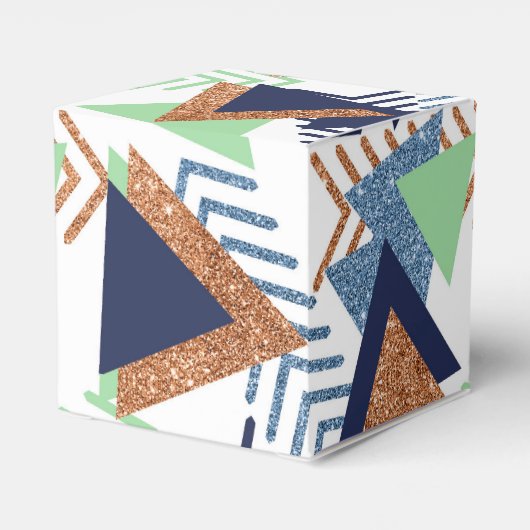 80s Kleur Abstract | Navy Roos Gold Mint 90s Bedankdoosjes (Achterkant)