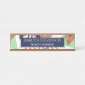 80s Kleur Abstract | Navy Roos Gold Mint 90s Bureau Naambordje (Voorkant)