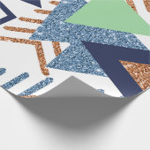 80s Kleur Abstract | Navy Roos Gold Mint 90s Cadeaupapier (Hoek)