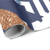 80s Kleur Abstract | Navy Roos Gold Mint 90s Cadeaupapier (Rol Hoek)