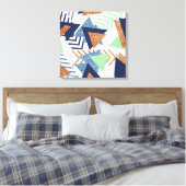 80s Kleur Abstract | Navy Roos Gold Mint 90s Canvas Afdruk (Insitu (Slaapkamer))