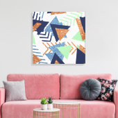 80s Kleur Abstract | Navy Roos Gold Mint 90s Canvas Afdruk (Insitu (Woonkamer))