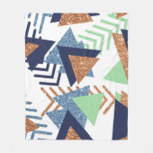 80s Kleur Abstract | Navy Roos Gold Mint 90s Fleece Deken (Voorkant)