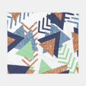 80s Kleur Abstract | Navy Roos Gold Mint 90s Fleece Deken (Voorkant (Horizontaal))
