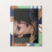80s Kleur Abstract | Navy Roos Gold Mint 90s Foto Legpuzzel (Verticaal)