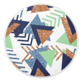 80s Kleur Abstract | Navy Roos Gold Mint 90s Keramische Knop (Voorkant)