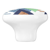 80s Kleur Abstract | Navy Roos Gold Mint 90s Keramische Knop (Zijkant)