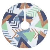 80s Kleur Abstract | Navy Roos Gold Mint 90s Kerstboom Rok (Voorkant)