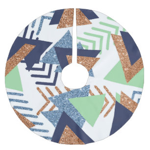 80s Kleur Abstract   Navy Roos Gold Mint 90s Kerstboom Rok