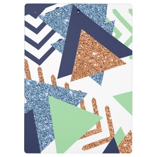 80s Kleur Abstract | Navy Roos Gold Mint 90s Klembord (Achterkant)