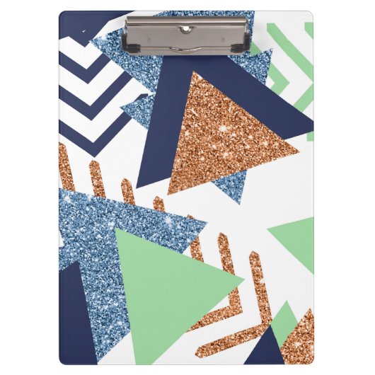 80s Kleur Abstract | Navy Roos Gold Mint 90s Klembord (Voorkant)