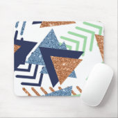 80s Kleur Abstract | Navy Roos Gold Mint 90s Muismat (Met muis)