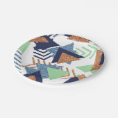 80s Kleur Abstract | Navy Roos Gold Mint 90s Papieren Bordje (Gekanteld)