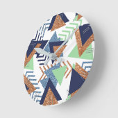 80s Kleur Abstract | Navy Roos Gold Mint 90s Ronde Klok (Hoek)