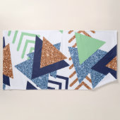 80s Kleur Abstract | Navy Roos Gold Mint 90s Strandlaken (Voorkant)