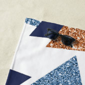 80s Kleur Abstract | Navy Roos Gold Mint 90s Strandlaken (In situ)