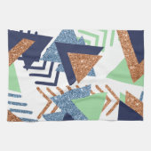 80s Kleur Abstract | Navy Roos Gold Mint 90s Theedoek (Horizontaal)