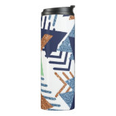 80s Kleur Abstract | Navy Roos Gold Mint 90s Thermosbeker (Gedraaid links)