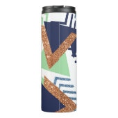 80s Kleur Abstract | Navy Roos Gold Mint 90s Thermosbeker (Achterkant)