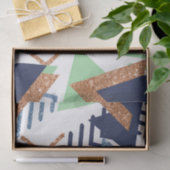 80s Kleur Abstract | Navy Roos Gold Mint 90s Tissuepapier (Geschenk)