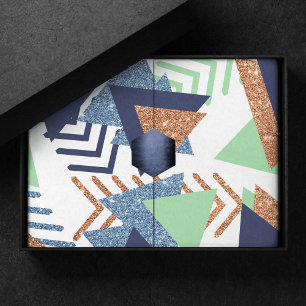 80s Kleur Abstract   Navy Roos Gold Mint 90s Tissuepapier