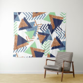 80s Kleur Abstract | Navy Roos Gold Mint 90s Wandkleed (In Situ (horizontaal))