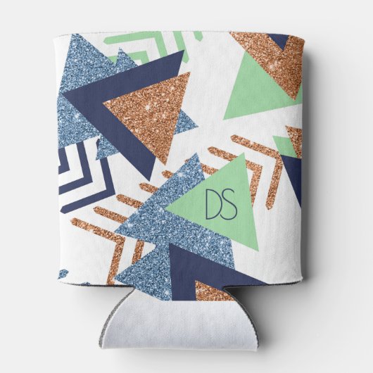 80s Kleur Abstract | Navy Roos Gold Mint Custom Blikjeskoeler (Achterkant)