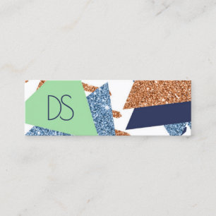 80s Kleur Abstract   Navy Roos Gold Mint Custom Mini Visitekaartje