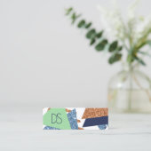 80s Kleur Abstract | Navy Roos Gold Mint Custom Mini Visitekaartje (Staand voorkant)