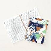 80s Kleur Abstract | Navy Roos Gold Mint Recept Notitieboek (Binnen)