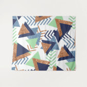 80s Kleur Abstract | Navy Roze Goud Mint 90s Wandkleed (Voorkant (horizontaal))