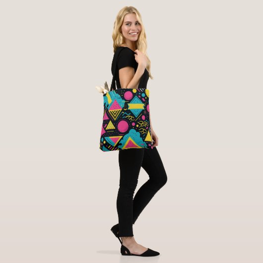 80's kleuren tote bag (Op model)
