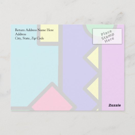 80s kleurenblok herstellen briefkaart (Achterkant)