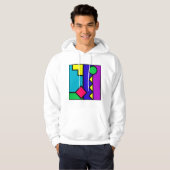 80s kleurenblok herstellen hoodie (Voorkant volledig)