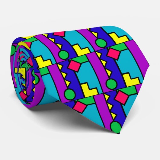 80s kleurenblok herstellen stropdas (Opgerold)