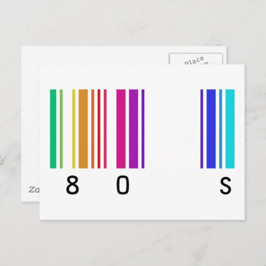 80s kleurenontwerp! briefkaart (Voorkant / Achterkant)