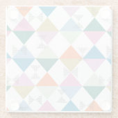 80's kleurrijke driehoeken glazen onderzetter (Achterkant)