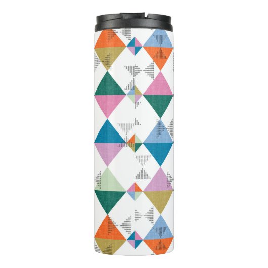 80's kleurrijke driehoeken thermosbeker (Achterkant)
