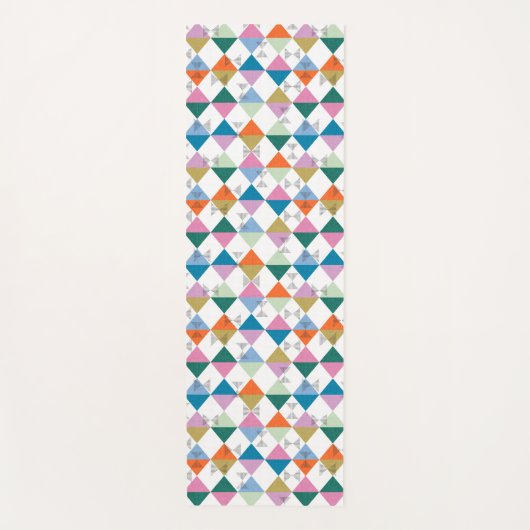 80's kleurrijke driehoeken yogamat (Voorkant)
