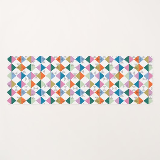 80's kleurrijke driehoeken yogamat (Voorkant (horizontaal))
