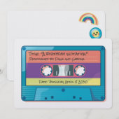 80s kleurrijke retro muziekcassette kaart (Voorkant / Achterkant)