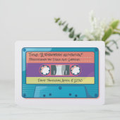 80s kleurrijke retro muziekcassette kaart (Staand voorkant)