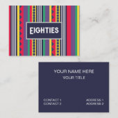 80s kleurrijke strepen visitekaartje (Voorkant / Achterkant)