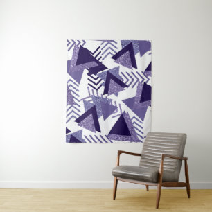 80s Koel Abstract Paarse Passie Vorm Patroon Wandkleed