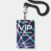 80s Laser VIP All Access Aangepast Concert Badge (Voorzijde met lanyard)