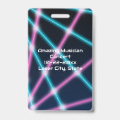 80s Laser VIP All Access Aangepast Concert Badge (Achterkant)