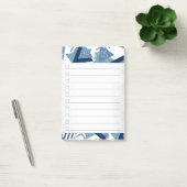 80s Luxe Abstract | Turkoois en Navy Checklist Post-it® Notes (Kantoor)